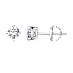 (immagine per) Orecchini a perno in stile Pandora con Moissanite da 0,5 carati a quattro griffe - MSE003-S