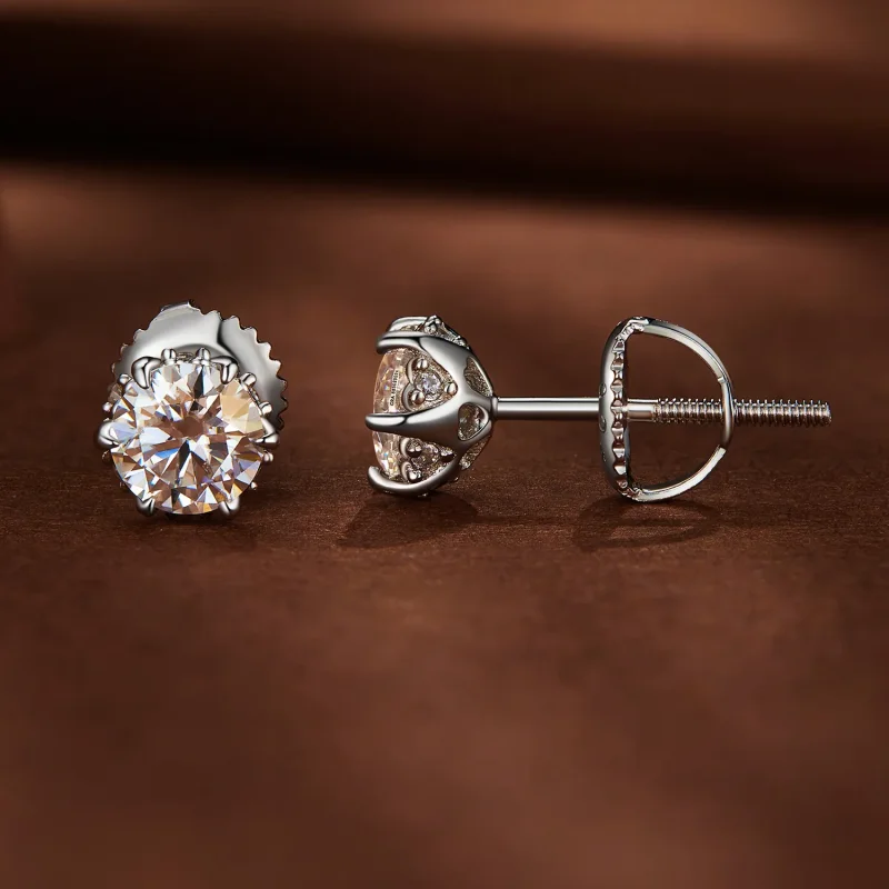 (immagine per) Orecchini a perno in stile Pandora con Moissanite da 0,5 carati - MSE020-S - Visualizza 2