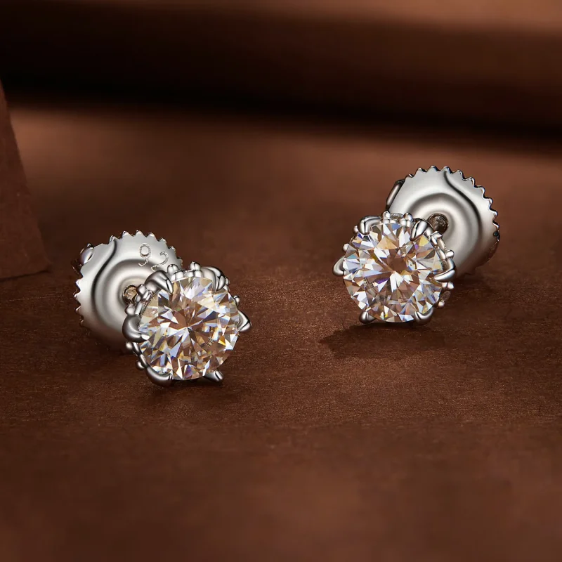 (immagine per) Orecchini a perno in stile Pandora con Moissanite da 0,5 carati - MSE020-S - Visualizza 3