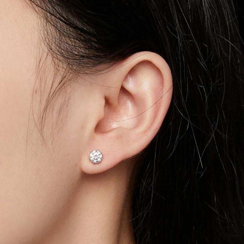 (immagine per) Orecchini a perno in stile Pandora con Moissanite da 0,5 carati - MSE020-S - Visualizza 4