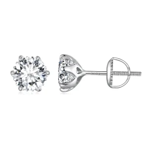 (immagine per) Orecchini a perno in stile Pandora con Moissanite da 1 carato - MSE020-L