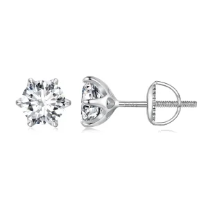 (immagine per) Orecchini a perno in stile Pandora con moissanite da 1 carato - MSE021-S