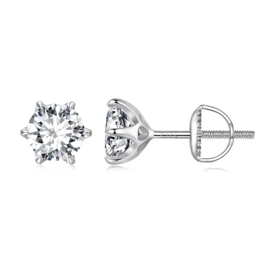 (immagine per) Orecchini a perno in stile Pandora con moissanite da 1 carato - MSE021-S
