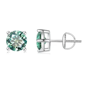 (immagine per) Orecchini a perno in stile Pandora con Moissanite da un carato e quattro griffe - MSE003-CFL