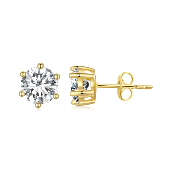 (immagine per) Orecchini a perno in zircone lucido placcati in oro stile Pandora - BSE615-6B