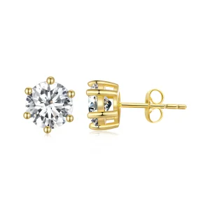 Orecchini a perno in zircone lucido placcati in oro stile Pandora - BSE615-7B (immagine per) Orecchini a perno in zircone lucido placcati in oro stile Pandora - BSE615-7B