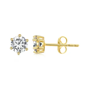 (immagine per) Orecchini a perno placcati in oro con zirconi luccicanti stile Pandora - BSE615-4B