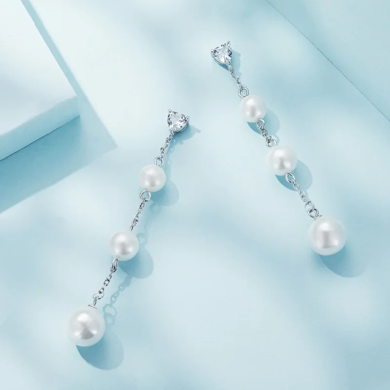 (immagine per) Orecchini pendenti con perline a nappina in stile Pandora - SCE1601 - Visualizza 4