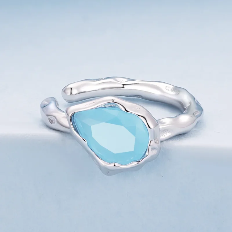 (immagine per) Orecchino a clip a goccia d'acqua blu di stile Pandora - BSE846 - Visualizza 2