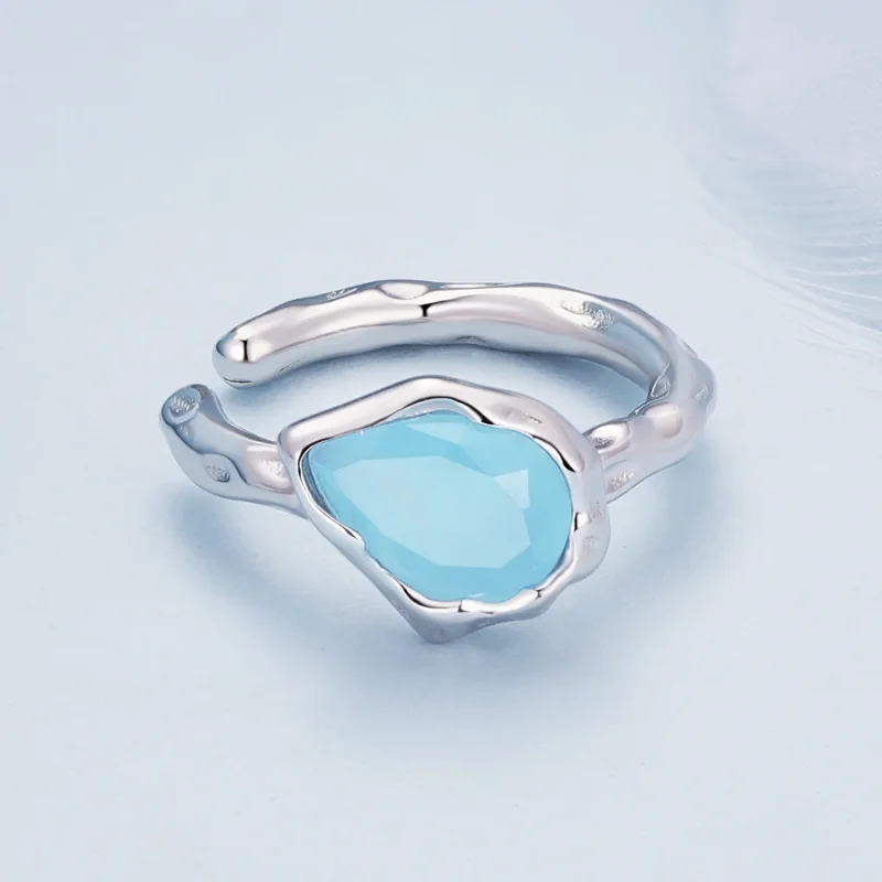 (immagine per) Orecchino a clip a goccia d'acqua blu di stile Pandora - BSE846 - Visualizza 3
