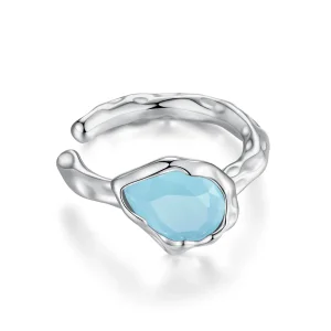 (immagine per) Orecchino a clip a goccia d'acqua blu di stile Pandora - BSE846