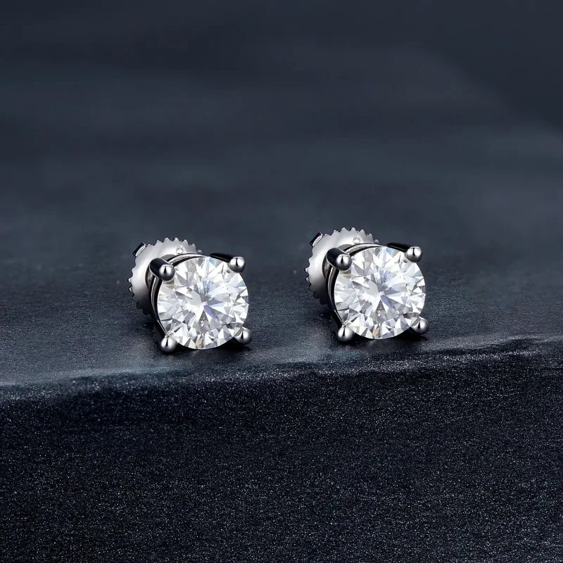 (immagine per) Pandora Stile Orecchini a Perno con Moissanite da un Carato a Quattro Graffe - M - Visualizza 2