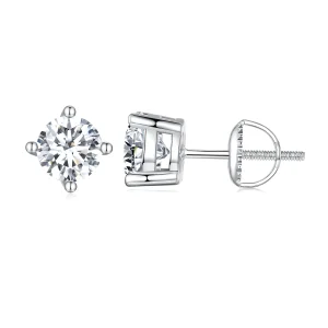 (immagine per) Pandora Stile Orecchini a Perno con Moissanite da un Carato a Quattro Graffe - MSE003-L