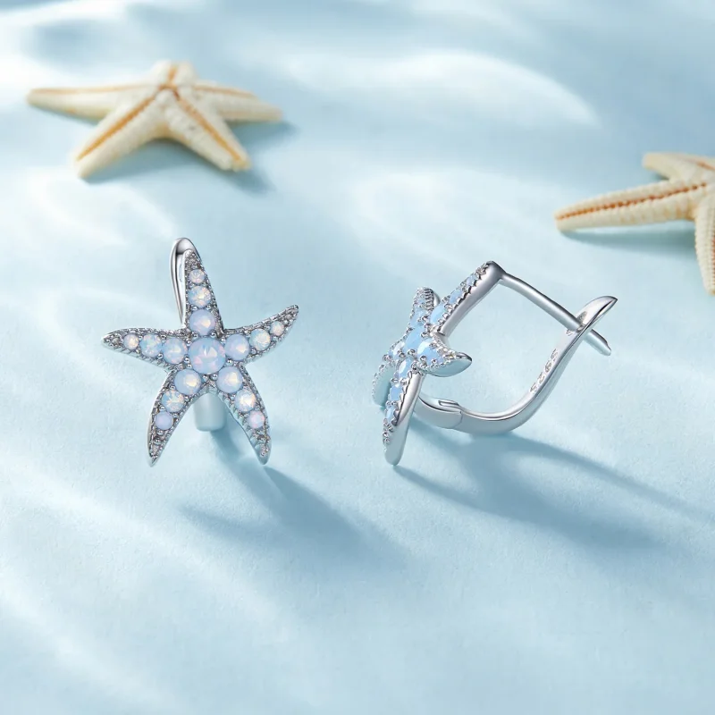 (immagine per) Pandora Style Starfish Hoops Earrings - BSE840 - Visualizza 3
