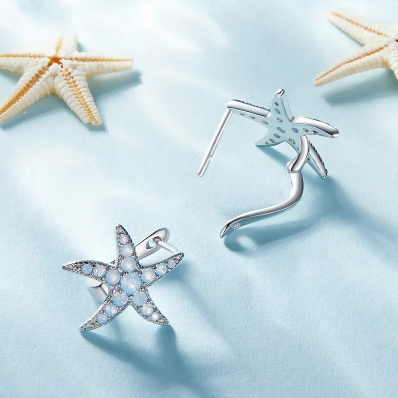 (immagine per) Pandora Style Starfish Hoops Earrings - BSE840 - Visualizza 4