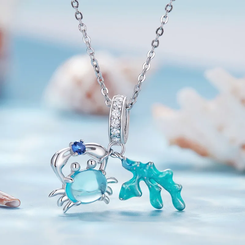 (immagine per) Pendente Charm con motivo di granchio e alghe di stile Pandora - SCC2505 - Visualizza 2