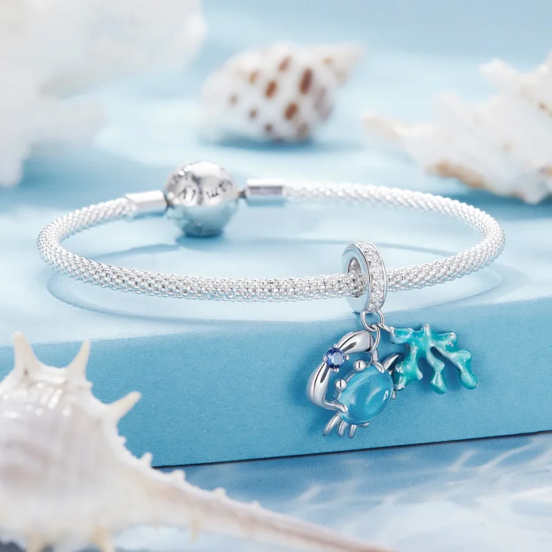 (immagine per) Pendente Charm con motivo di granchio e alghe di stile Pandora - SCC2505 - Visualizza 3