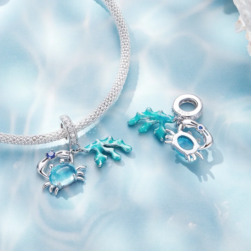 (immagine per) Pendente Charm con motivo di granchio e alghe di stile Pandora - SCC2505 - Visualizza 4