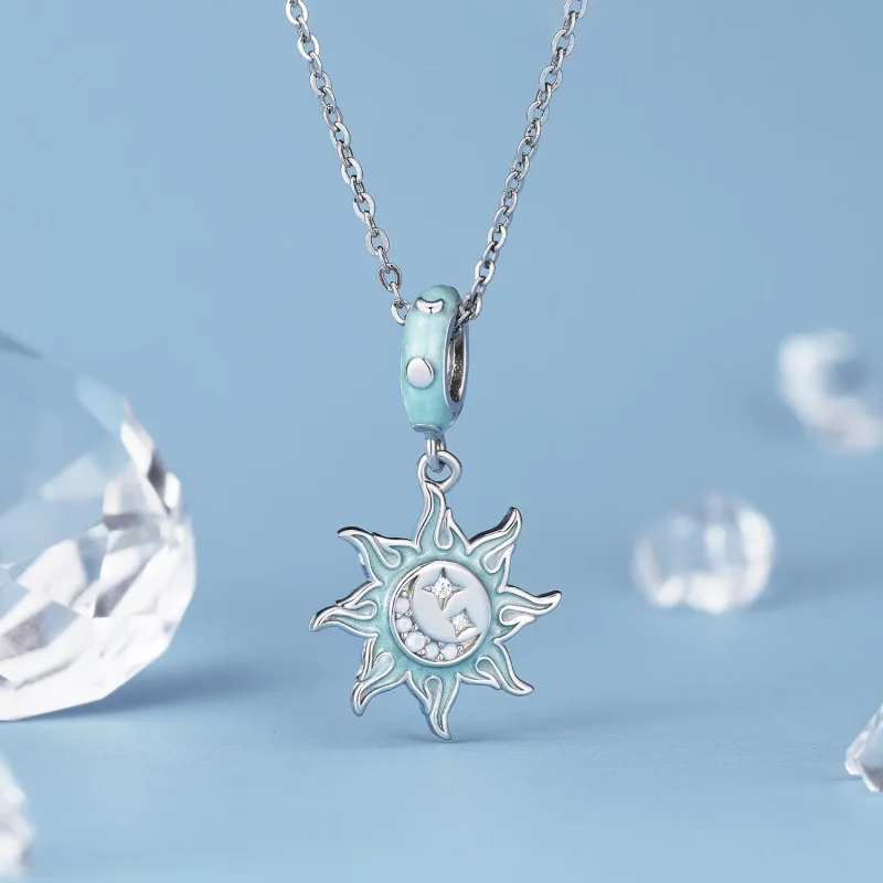 (immagine per) Pendente Charm di Stile Pandora con Sole e Luna - BSC855 - Visualizza 2