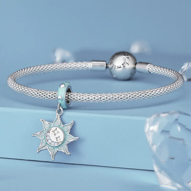 (immagine per) Pendente Charm di Stile Pandora con Sole e Luna - BSC855 - Visualizza 3