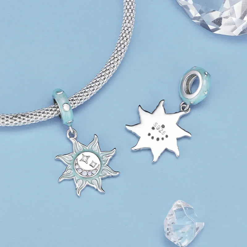 (immagine per) Pendente Charm di Stile Pandora con Sole e Luna - BSC855 - Visualizza 4