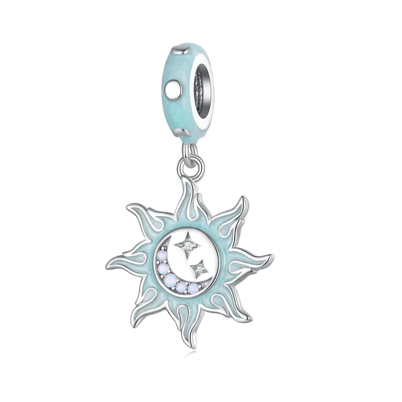 (immagine per) Pendente Charm di Stile Pandora con Sole e Luna - BSC855