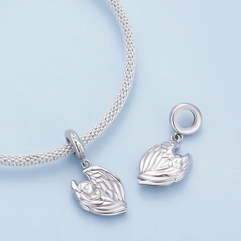 (immagine per) Pendente di Charm a forma di angelo bambino stile Pandora - BSC851 - Visualizza 4