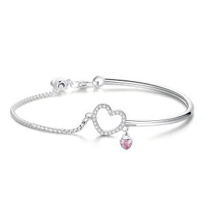 Bracciale Rigido tipo PandoraCuore di signora - SCB117 (immagine per) Bracciale Rigido tipo PandoraCuore di signora - SCB117