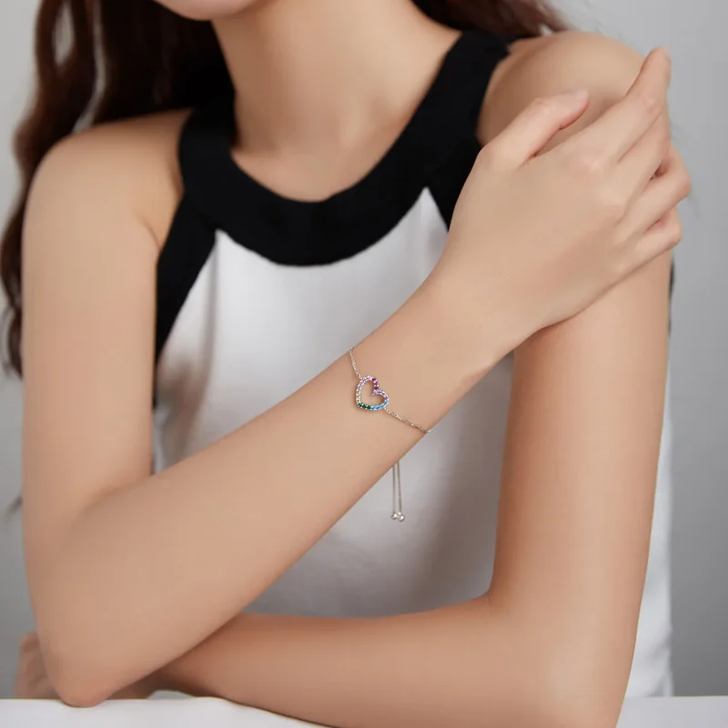 (immagine per) Bracciale tipo Pandora Amore per l'arcobaleno - SCB216 - Visualizza 5