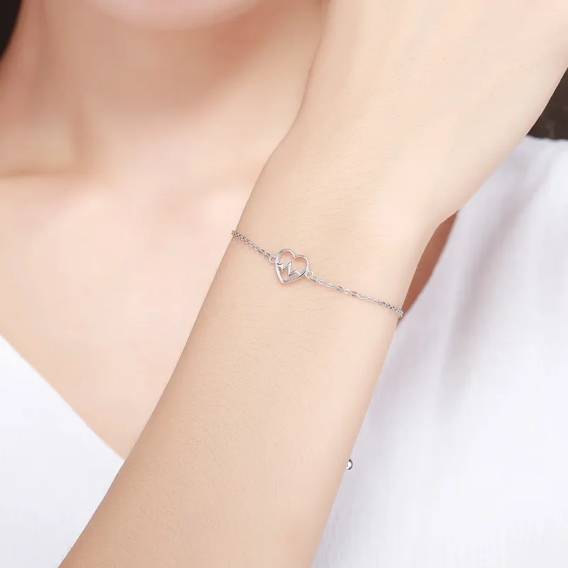 (immagine per) Bracciale tipo Pandora Cardiogramma d'amore - SCB019 - Visualizza 2