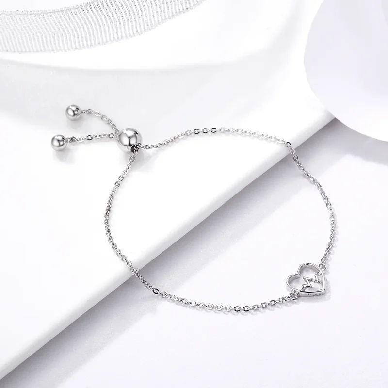 (immagine per) Bracciale tipo Pandora Cardiogramma d'amore - SCB019 - Visualizza 3