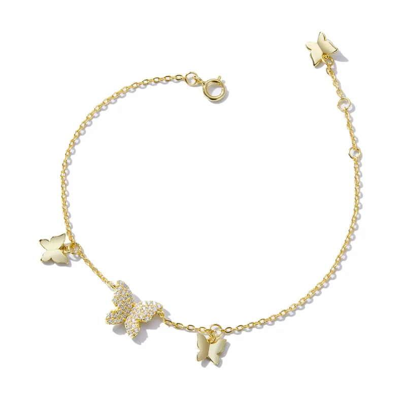 (immagine per) Bracciale tipo Pandora Effetto farfalla - BSB064 - Visualizza 2
