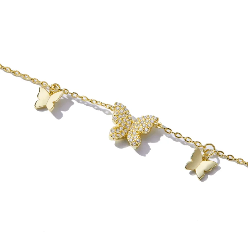(immagine per) Bracciale tipo Pandora Effetto farfalla - BSB064 - Visualizza 3
