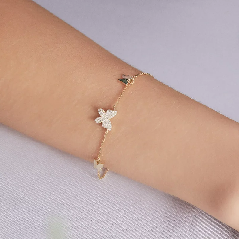 (immagine per) Bracciale tipo Pandora Effetto farfalla - BSB064 - Visualizza 5