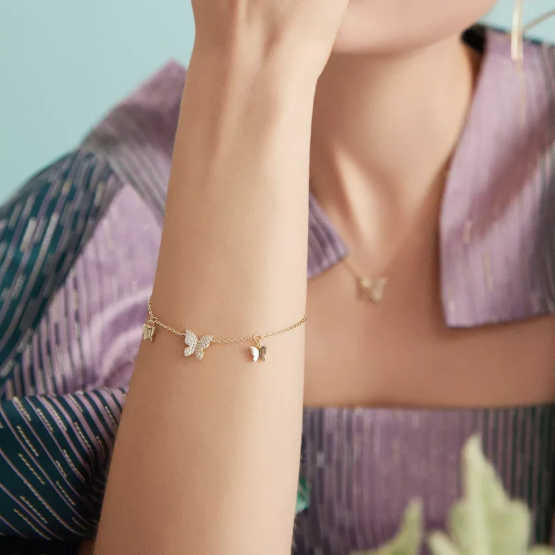 (immagine per) Bracciale tipo Pandora Effetto farfalla - BSB064 - Visualizza 6