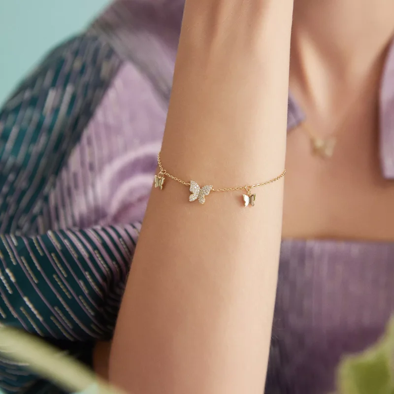 (immagine per) Bracciale tipo Pandora Effetto farfalla - BSB064 - Visualizza 7