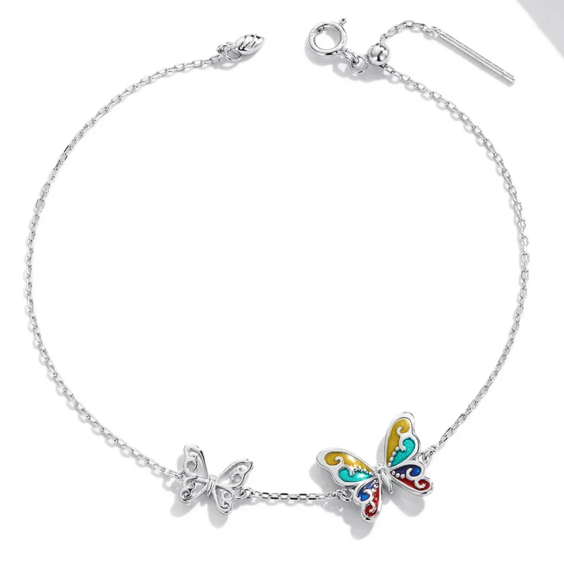 (immagine per) Bracciale tipo Pandora Farfalla Brillante - SCB228 - Visualizza 4