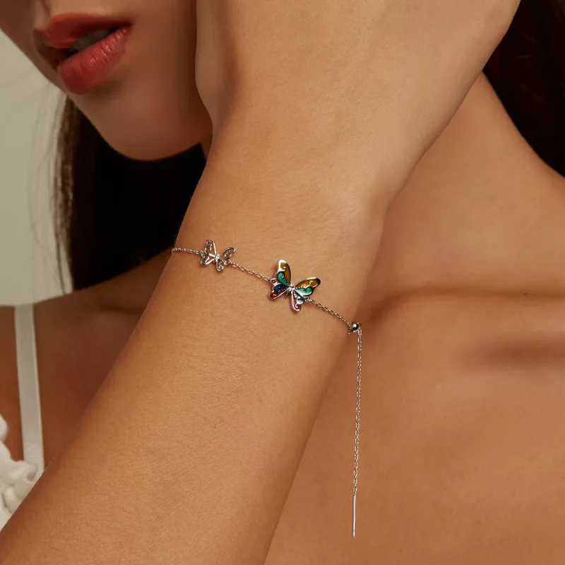 (immagine per) Bracciale tipo Pandora Farfalla Brillante - SCB228 - Visualizza 8