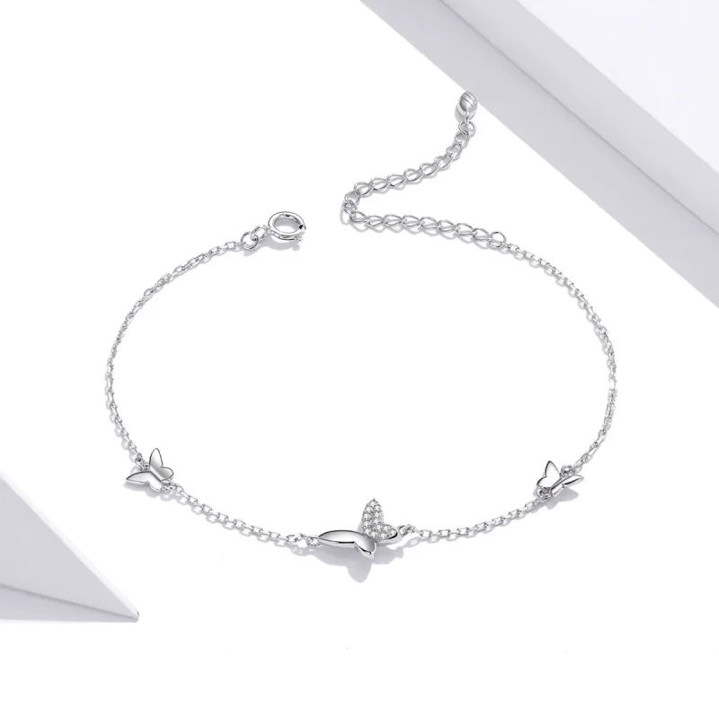 (immagine per) Bracciale tipo Pandora Farfalle Circondate - SCB197 - Visualizza 2