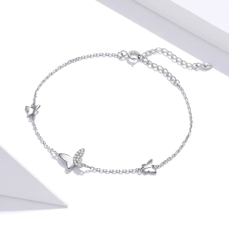 (immagine per) Bracciale tipo Pandora Farfalle Circondate - SCB197 - Visualizza 3