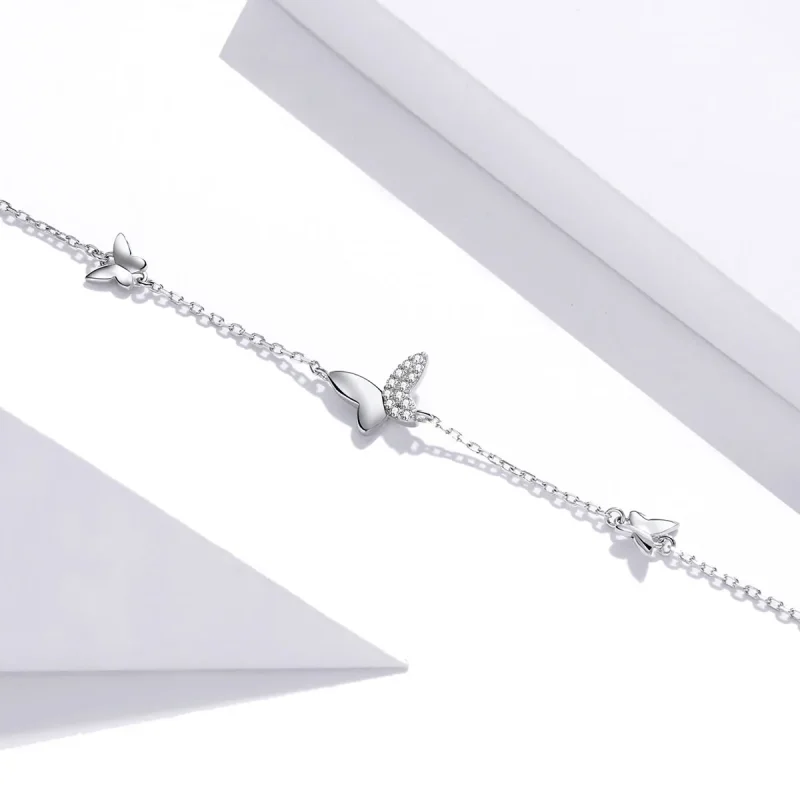 (immagine per) Bracciale tipo Pandora Farfalle Circondate - SCB197 - Visualizza 4