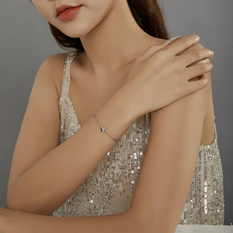 (immagine per) Bracciale tipo Pandora Farfalle Circondate - SCB197 - Visualizza 6