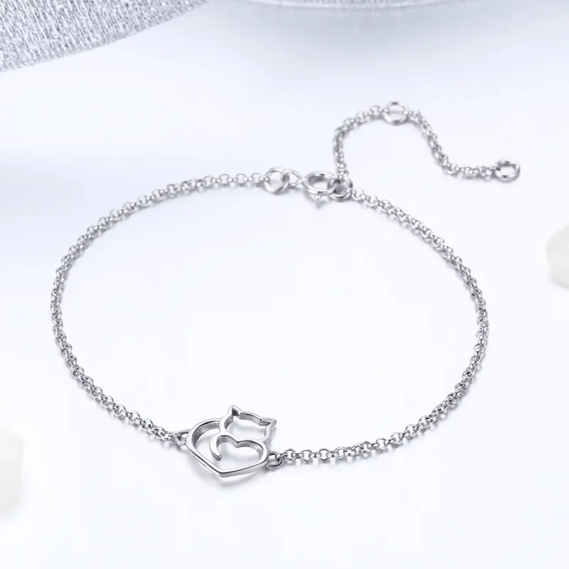 (immagine per) Bracciale tipo Pandora Gatto carino - SCB102-C - Visualizza 3