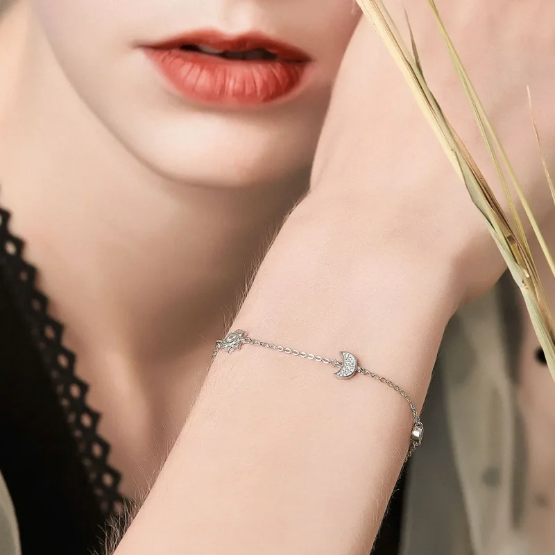 (immagine per) Bracciale tipo Pandora Luna Sole E Stelle - SCB081 - Visualizza 2