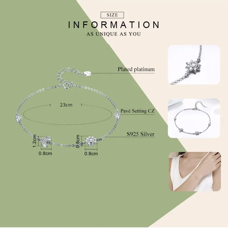 (immagine per) Bracciale tipo Pandora Luna Sole E Stelle - SCB081 - Visualizza 4