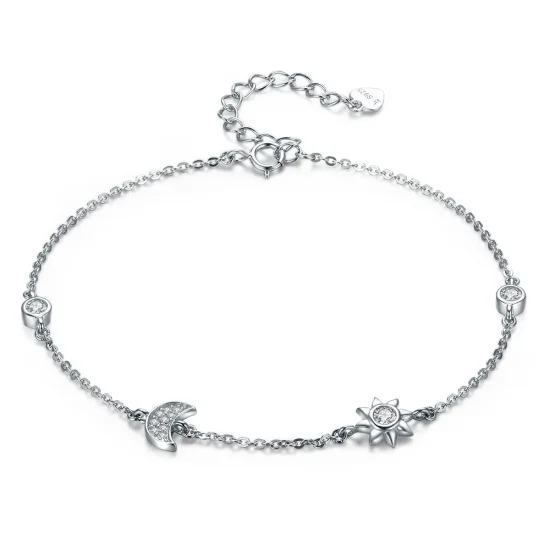 (immagine per) Bracciale tipo Pandora Luna Sole E Stelle - SCB081