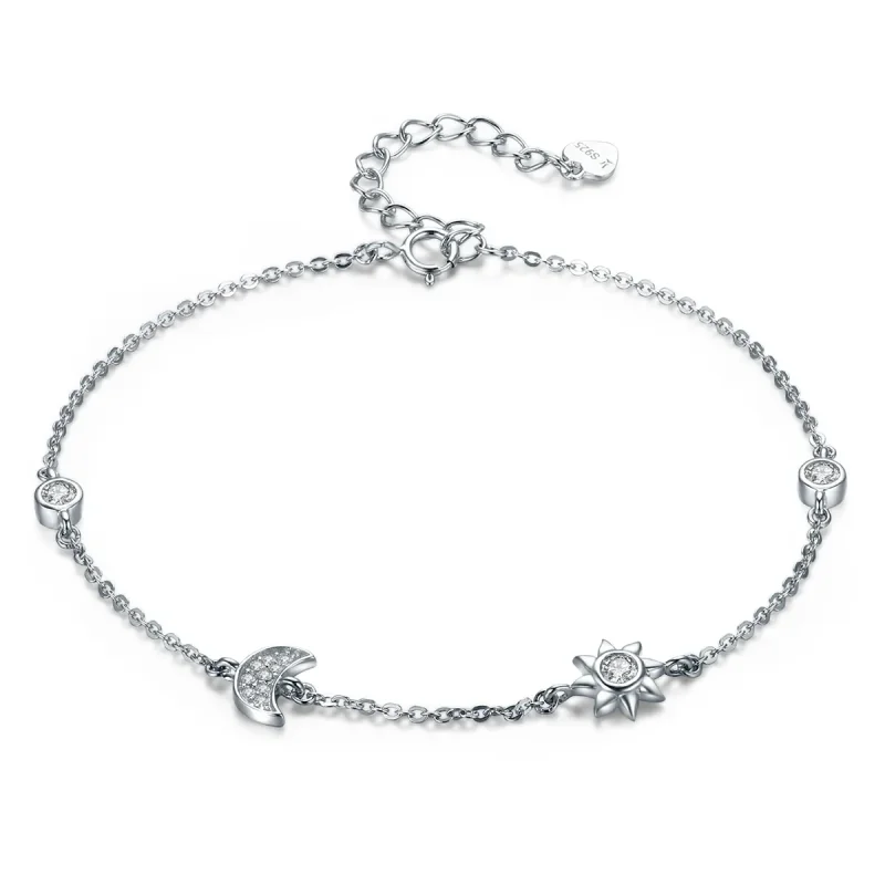 (immagine per) Bracciale tipo Pandora Luna Sole E Stelle - SCB081