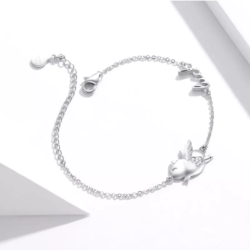 (immagine per) Bracciale tipo Pandora Maialino Volante - BSB022 - Visualizza 3