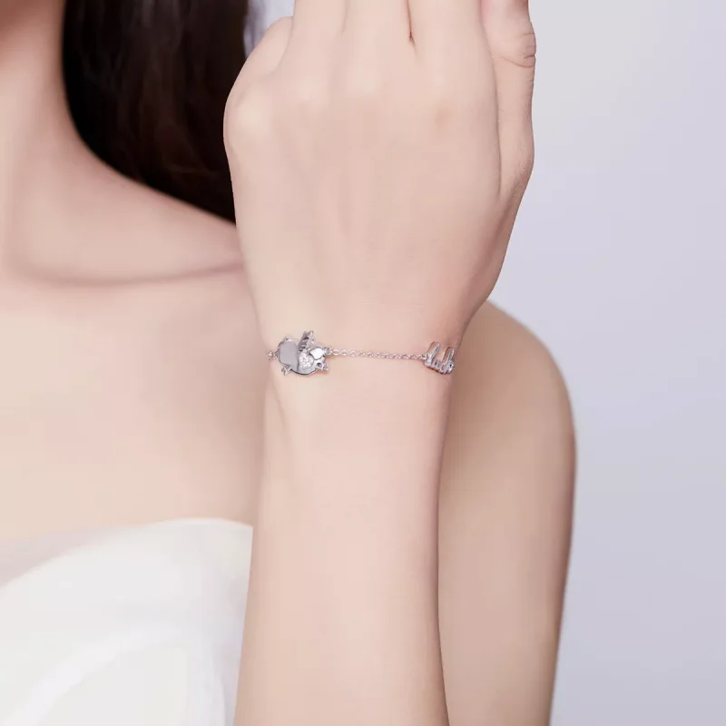 (immagine per) Bracciale tipo Pandora Maialino Volante - BSB022 - Visualizza 6