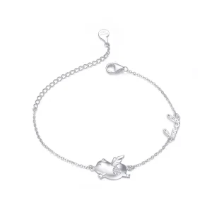 Bracciale tipo Pandora Maialino Volante - BSB022 (immagine per) Bracciale tipo Pandora Maialino Volante - BSB022